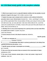 Veterinary Final Exam Study Guide