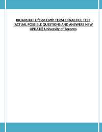Life on Earth Practice Test