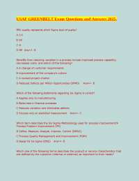 USAF GREENBELT Exam Questions and Answers 2025.
