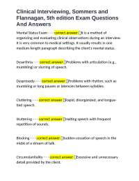 Clinical Interviewing: Exam Questions and Answers