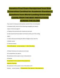 2025 Genetics Final Exam Handpicked from Elite  Universities Certified Proff