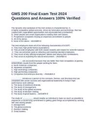 GMS 200 Final Exam Test 2024 Questions and Answers 100% Verified