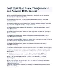 GMS 6551 Final Exam 2024 Questions and Answers 100% Correct