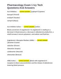Pharmacology Exam 1 Ivy Tech Questions And Answers