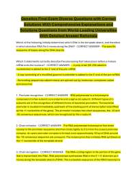Genetics Final Exam Diverse Questions with Correct Solutions