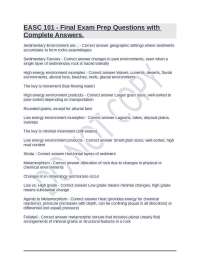 EASC 101 - Final Exam Prep Questions with Complete Answers.