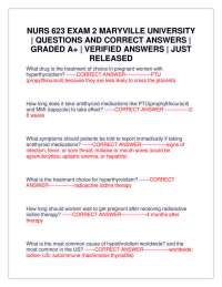 NURS 623 EXAM 2 MARYVILLE UNIVERSITY | QUESTIONS AND CORRECT ANSWERS | GRADED A+