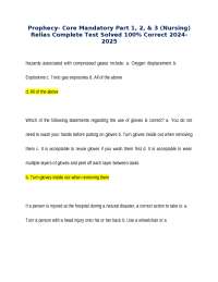 Prophecy- Core Mandatory Part 1, 2, & 3 (Nursing) Relias Complete Test Solved 100% Correct
