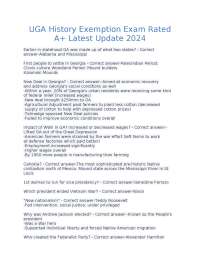 UGA History Exemption Exam Rated A+ Latest Update 2024