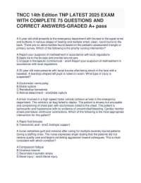 TNCC 9th Edition TNP LATEST 2024-2025 EXAM WITH COMPLETE 75 QUESTIONS AND CORRECT ANSWERS-