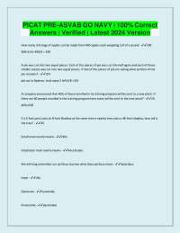 PICAT PRE-ASVAB GO NAVY | 100% Correct Answers | Verified | Latest 2024 Version