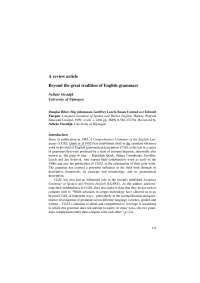 Beyond the great tradition of English grammars - Prof. Zulifqar
