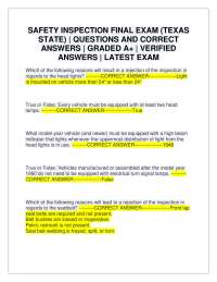 Vehicle Inspection Requirements