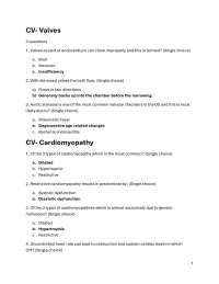 Cardiovascular System: Multiple Choice Questions and Answers
