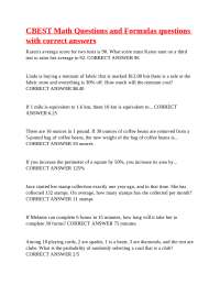 CBEST Math Questions and Formulas