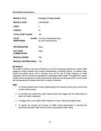 Principles of Public Health