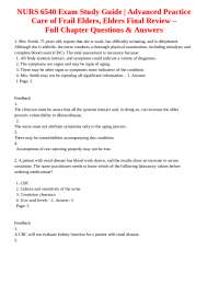 NURS 6540 Exam Study Guide | Advanced Practice Care of Frail Elders