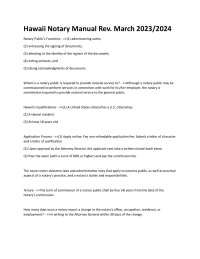 Hawaii Notary Manual Rev. March 2023/2024