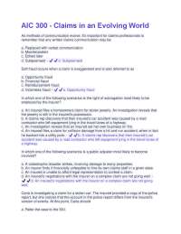 AIC 300 - Claims in an Evolving World Questions And Answers Rated 100% Correct