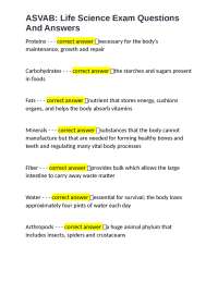 ASVAB: Life Science Exam Questions and Answers