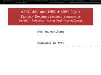 Airplane Equations of Motion and Coordinate Systems