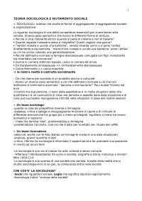 Teoria Sociologica e Mutamento Sociale: Introduzione alla Sociologia - Prof. Romania