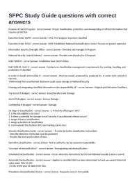 SFPC Study Guide: Protecting Classified Information