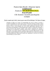 Paniere completo quiz risolti e risposte aperte esame di Neurofisiologia - Prof. Ipsaro