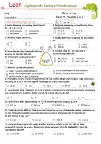 Zadania matematyczne wiosna