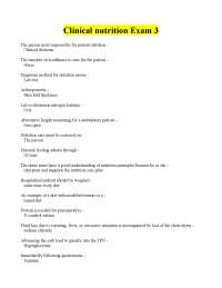 Clinical nutrition Exam 3