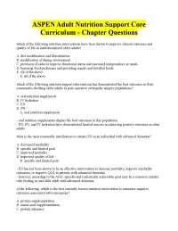 ASPEN Adult Nutrition Support Core Curriculum - Chapter Questions