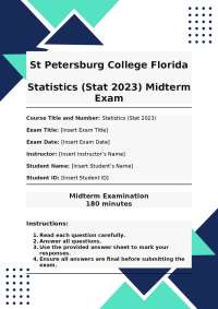 Midterm Examination in Statistics