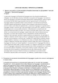 Teoria del linguaggio - risposte alle ipotetiche domande