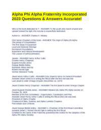 Alpha Phi Alpha Fraternity Incorporated 2023 Questions & Answers Accurate!