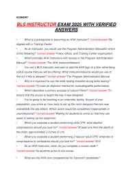 AHA BLS Instructor Exam 2025 with Verified Answers