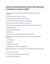 Periop 101(2023-2024) Final Test Quizzes & Answers Correct 100%