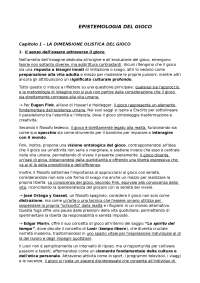 Riassunto libro - epistemologia del gioco