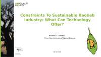Constraints To Sustainable Baobab Industry: What Can Technology Offer?