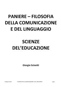PANIERE FILOSOFIA DELLA COMUNICAZIONE E DEL LINGUAGGIO PEGASO L19 ANNO 24/25