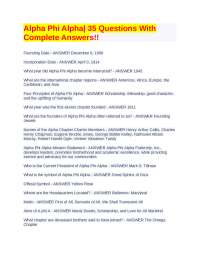Alpha Phi Alpha| 35 Questions With Complete Answers!!