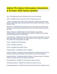 Alpha Phi Alpha Information Questions & Answer 2024 latest Update!