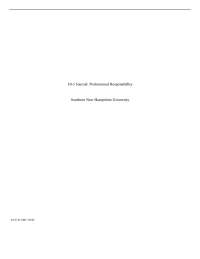 10-1 Journal: Professional Responsibility  Southern New Ha