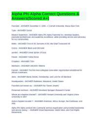 Alpha Phi Alpha Correct Questions & Answers(Scored A+)