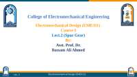 Electromechanical Design (EME311) - Lecture 2: Spur Gear Design