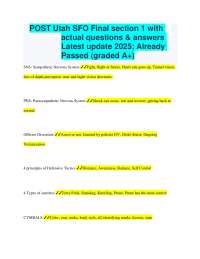 POST Utah SFO Final section 1 with actual questions & answers Latest update 2025; Already