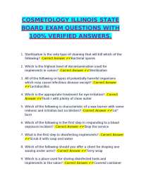 Cosmetology Illinois State Board Exam Questions and Answers