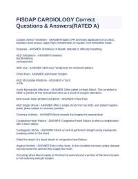 FISDAP CARDIOLOGY Correct Questions & Answers(RATED A)