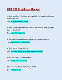 HCA 102 Final Exam Review