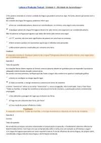 UG0105D - Leitura e Produção Textual-Atividade de Aprendizagem 4- Respondida e Comentada.