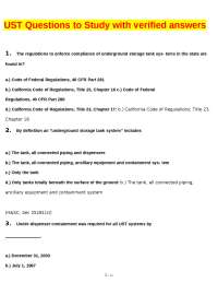 Underground Storage Tank (UST) Regulations